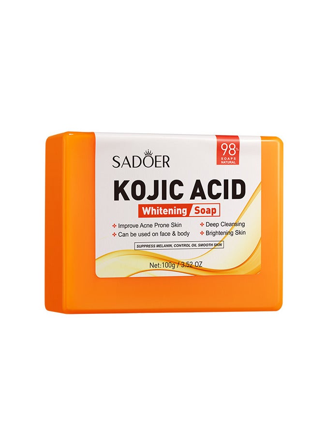 SADOER Kojic Acid Whitening Soap 6 x 100g | Improve Ace Prone Skin | Deep Cleansing | Can Be Used on Face & Body - Image 2